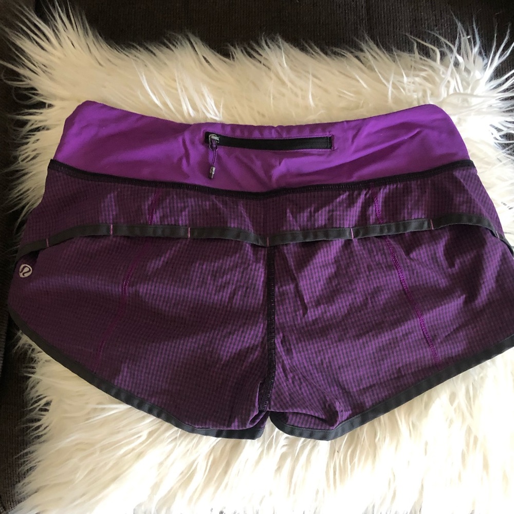 Black and purple Lululemon shorts